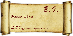 Bogye Ilka névjegykártya